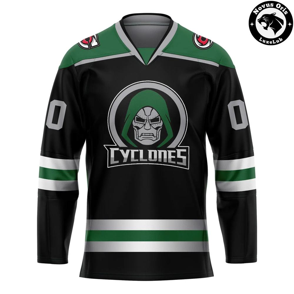 Cincinnati Cyclones x Dr. Doom Marvel Studio Hockey Jersey - NovusOris Best Merch For Fans