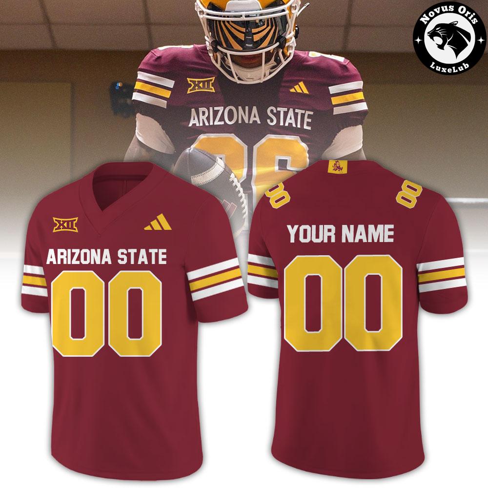 Custom Arizona State Sun Devils NCAA Maroon Gold Football Jersey - NovusOris Best Merch For Fans