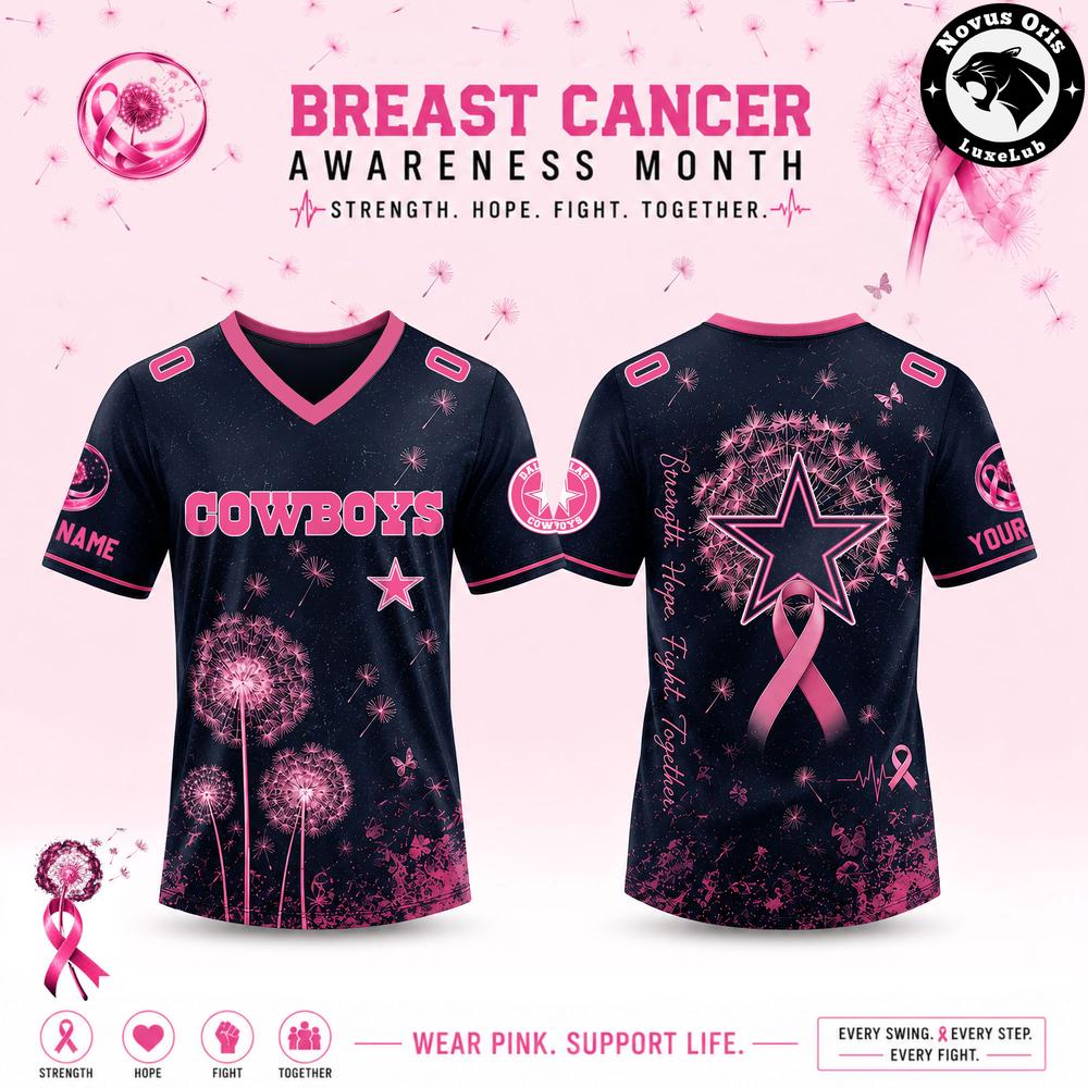 Custom NFL Breast Cancer Awareness Dandelion of Hope Jersey - NovusOris Best Merch For Fans