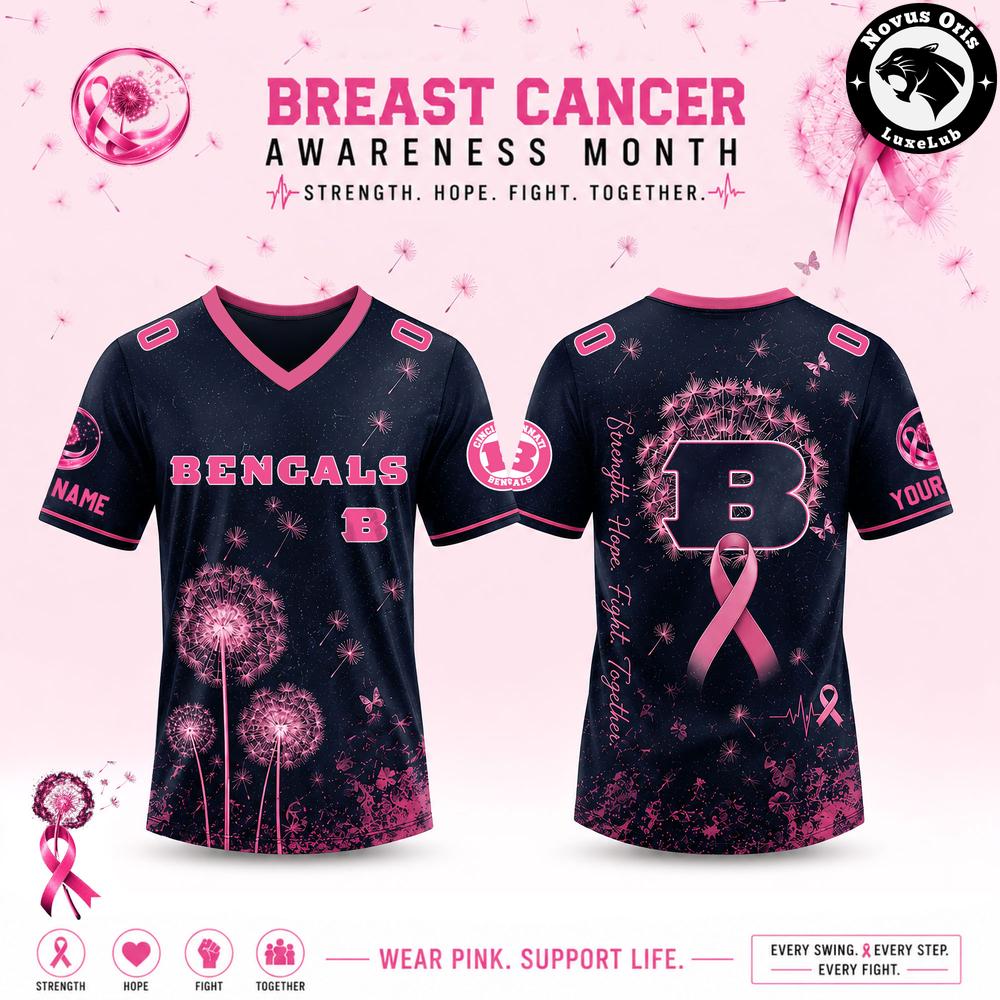 Custom NFL Breast Cancer Awareness Dandelion of Hope Jersey - NovusOris Best Merch For Fans