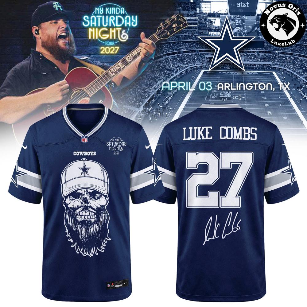 Dallas Cowboys x Luke Combs My Kinda Saturday Night Tour 2027 Jersey - NovusOris Best Merch For Fans