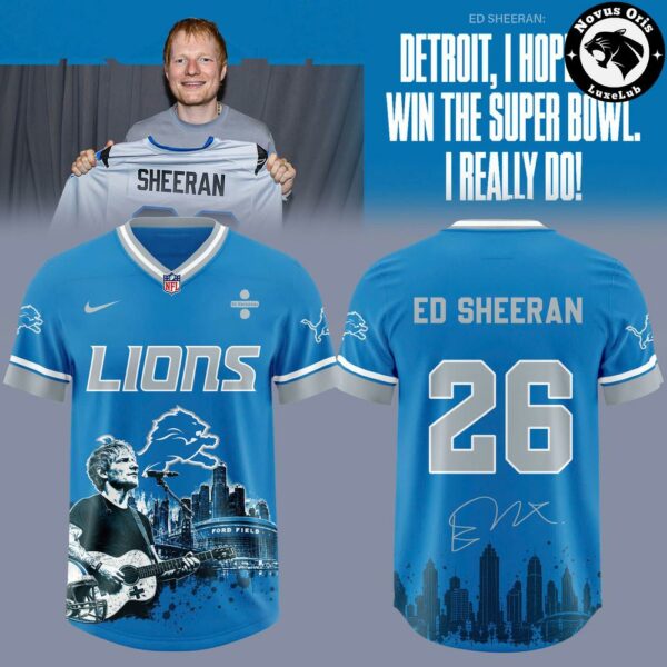 Detroit Lions x Ed Sheeran Edition 2026 Graphic Football Jersey - NovusOris Best Merch For Fans
