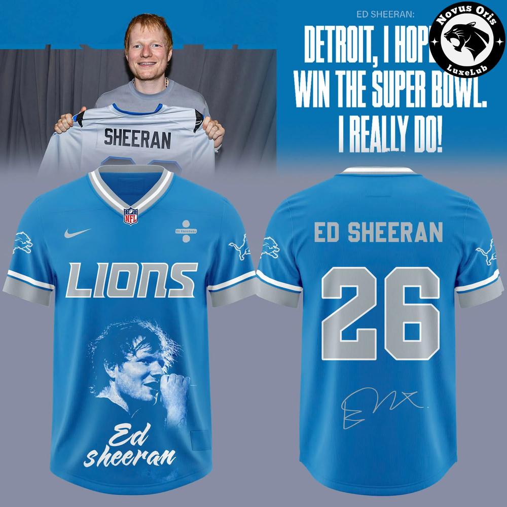 Detroit Lions x Ed Sheeran Edition 2026 Graphic Football Jersey - NovusOris Best Merch For Fans