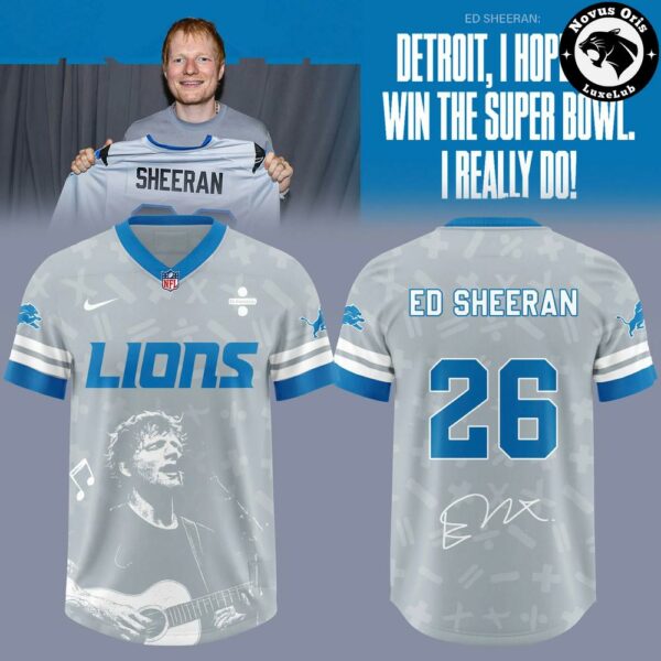 Detroit Lions x Ed Sheeran Edition 2026 Graphic Football Jersey - NovusOris Best Merch For Fans