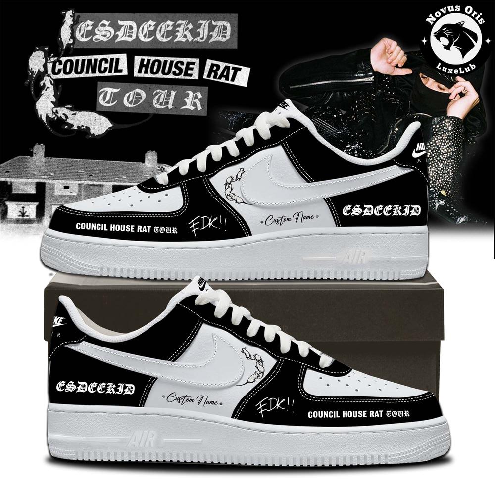 EsDeeKid Council House Rat Tour 2026 Custom Air Force 1 - NovusOris Best Merch For Fans