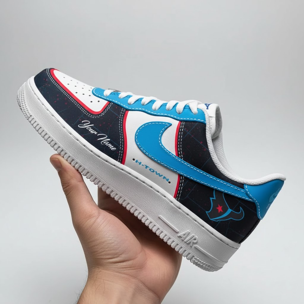 Custom Houston Texans AF1 Style Sneaker - NFL Fan Footwear - LeagueLockerGear