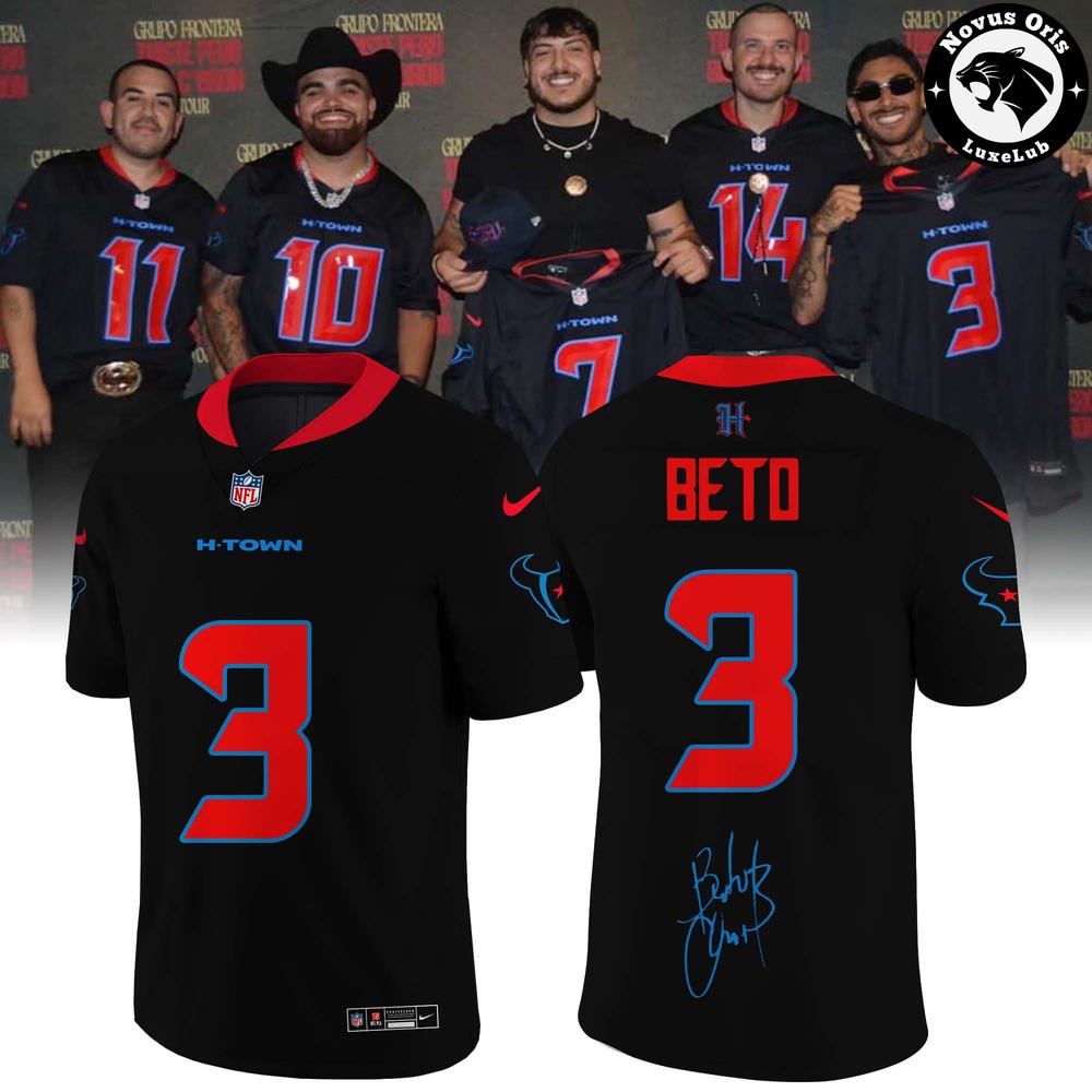 Houston Texans x Grupo Frontera Signature Limited Edition Football Jersey - NovusOris Best Merch For Fans