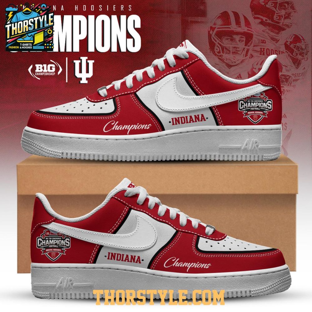 Indiana Hoosiers Big Ten 2025 Champions Personalized Air Force 1 Shoes