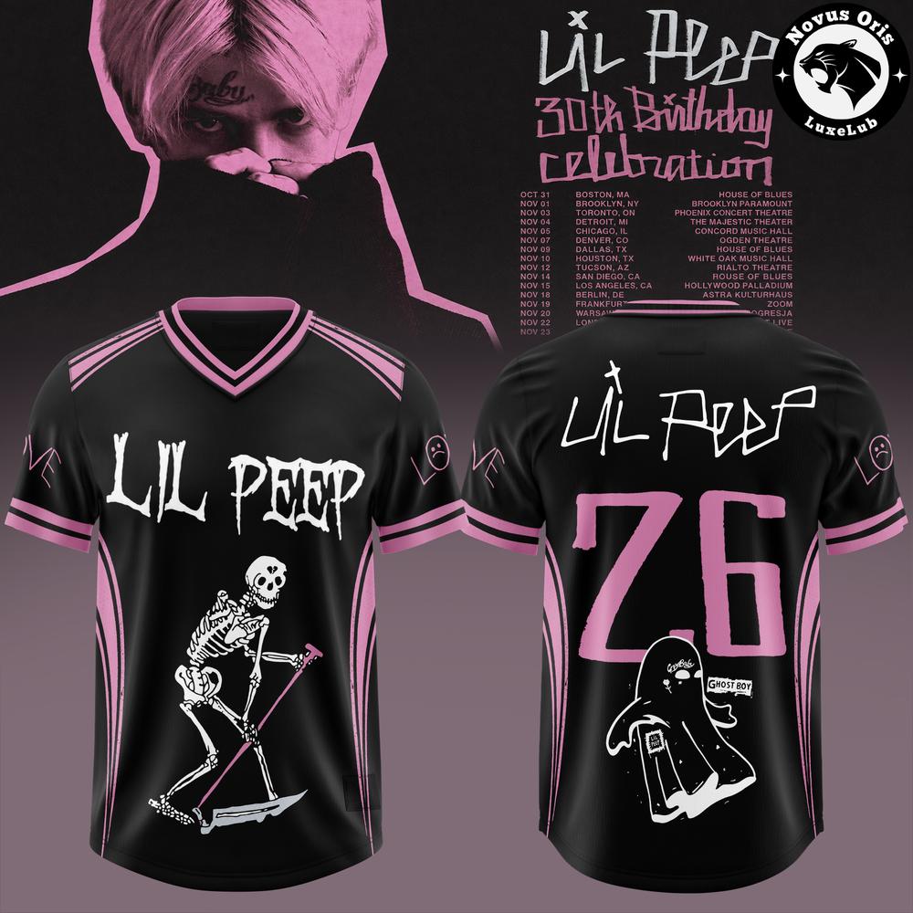Lil Peep 30th Birthday Celebration 2026 Tour Football Jersey - NovusOris Best Merch For Fans