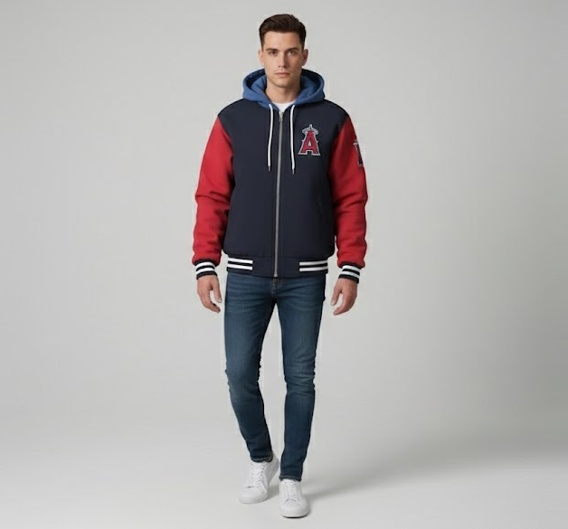 Los Angeles Angels Bomber Hoodie Jacket - Halos Fan Gear Gift - LeagueLockerGear