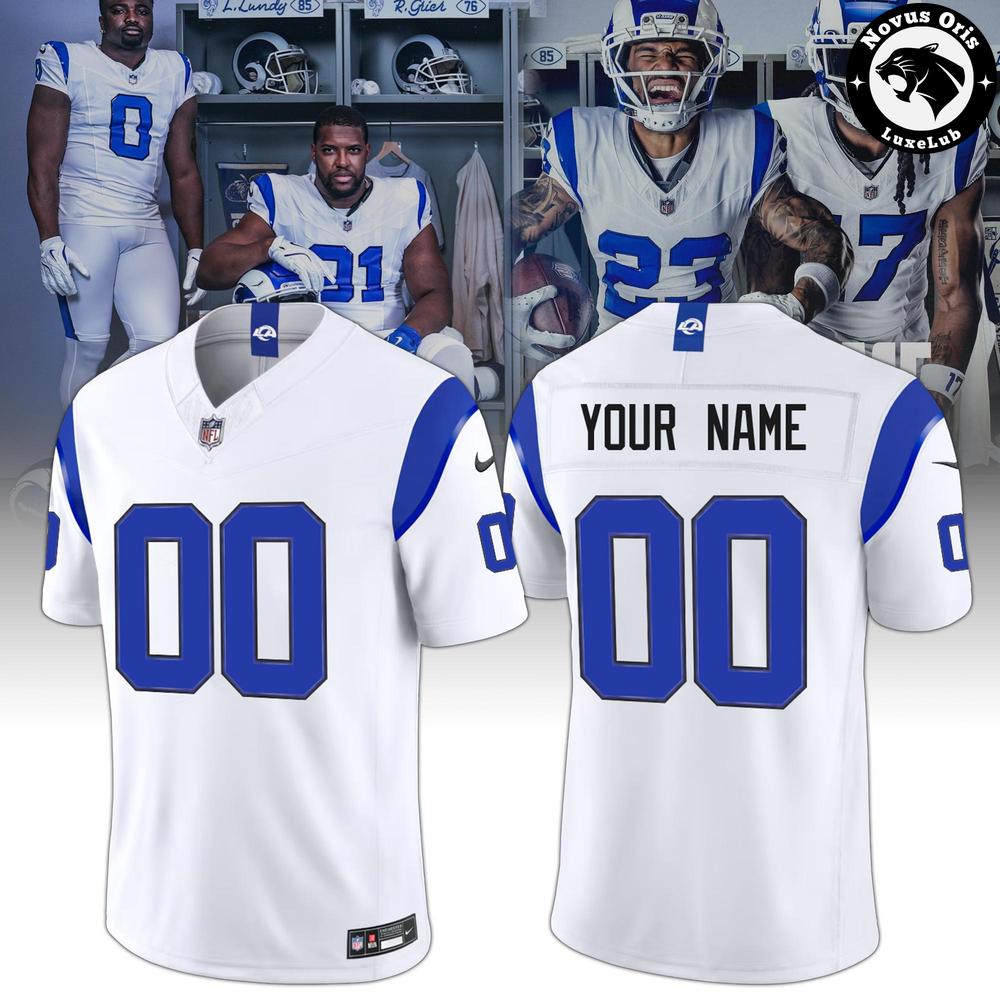 Los Angeles Rams Legacy Collection Fearsome White Football Jersey - NovusOris Best Merch For Fans