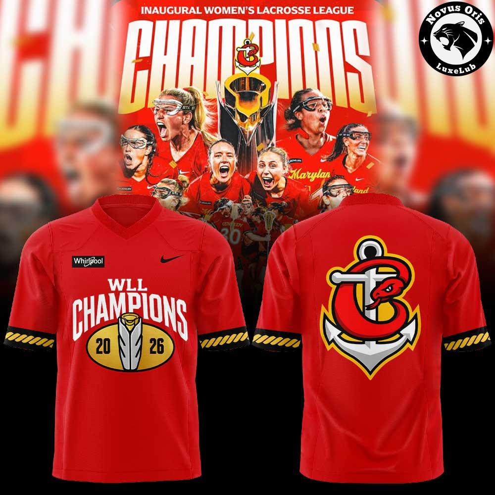 Maryland Charm 2026 WLL Inaugural Champions Football Jersey - NovusOris Best Merch For Fans