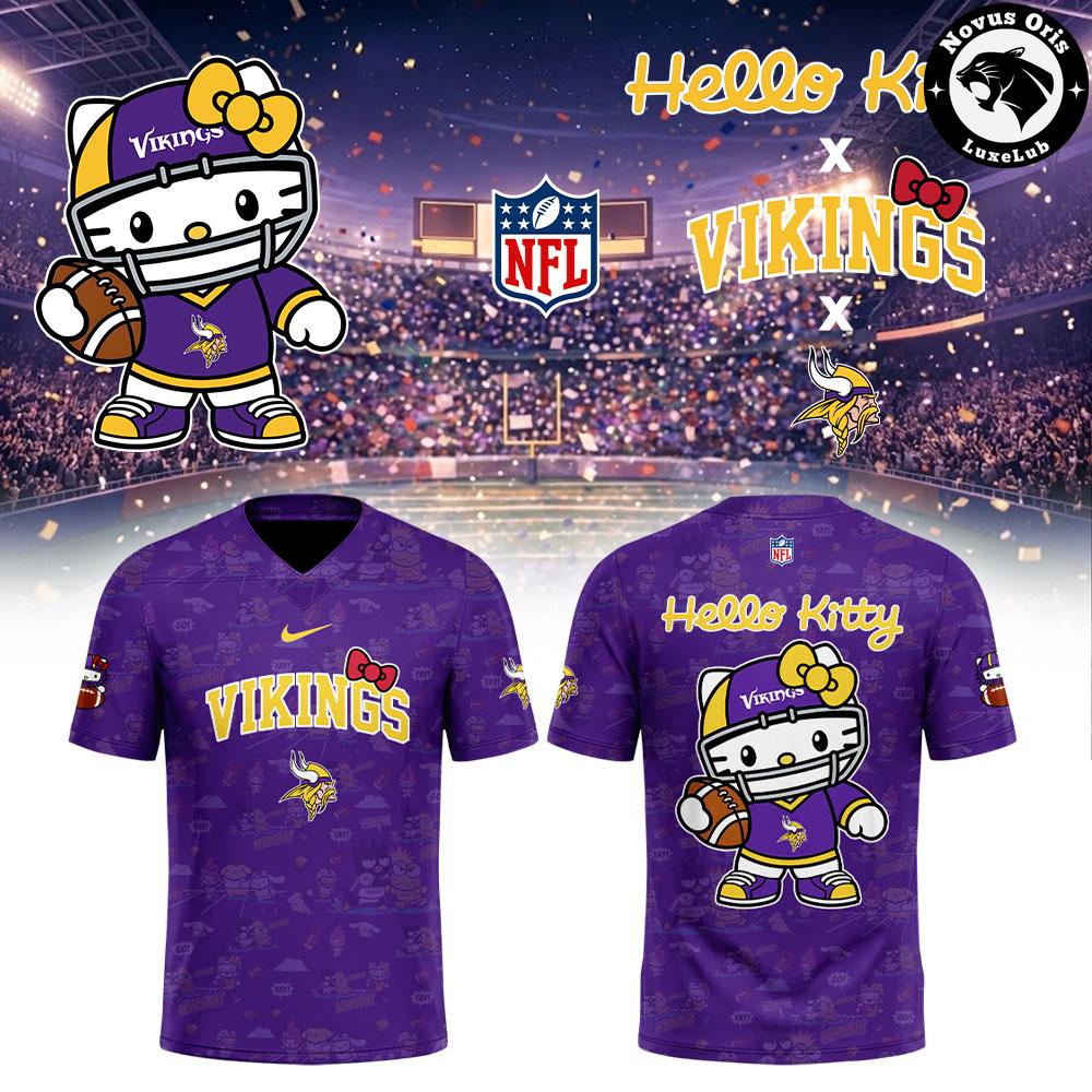 Minnesota Vikings x Hello Kitty 2026 Crossover Graphic Football Jersey - NovusOris Best Merch For Fans