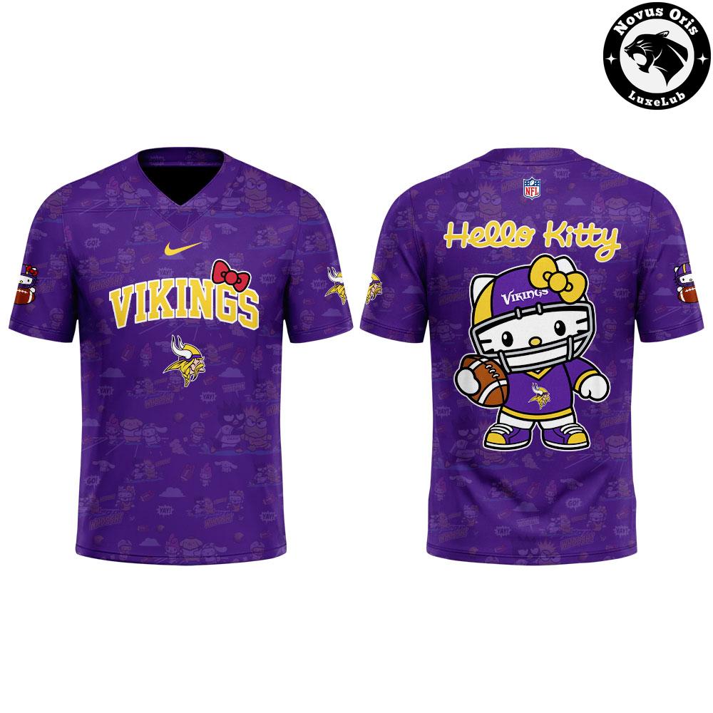 Minnesota Vikings x Hello Kitty 2026 Crossover Graphic Football Jersey - NovusOris Best Merch For Fans