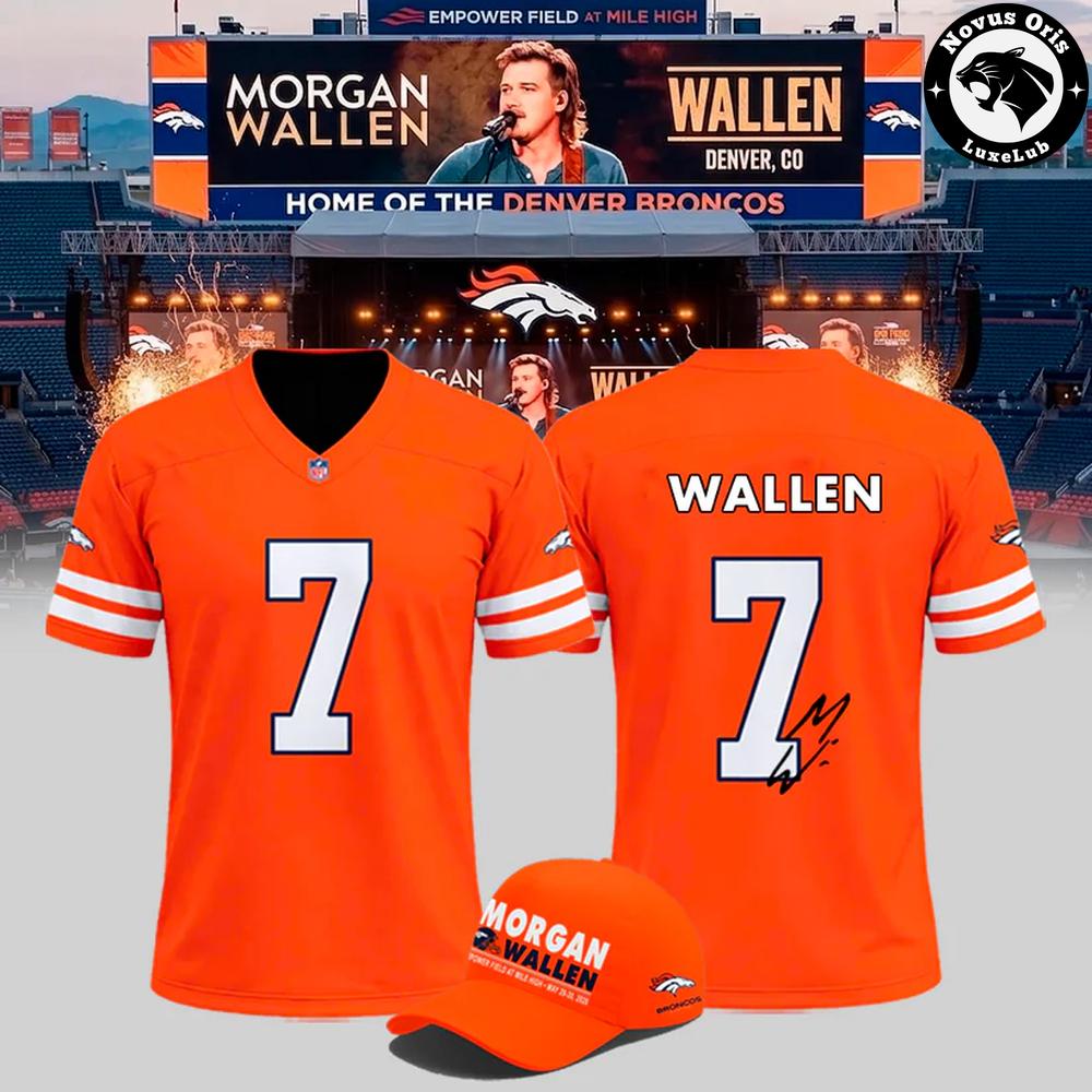 Morgan Wallen Denver Broncos Orange Football Jersey - NovusOris Best Merch For Fans