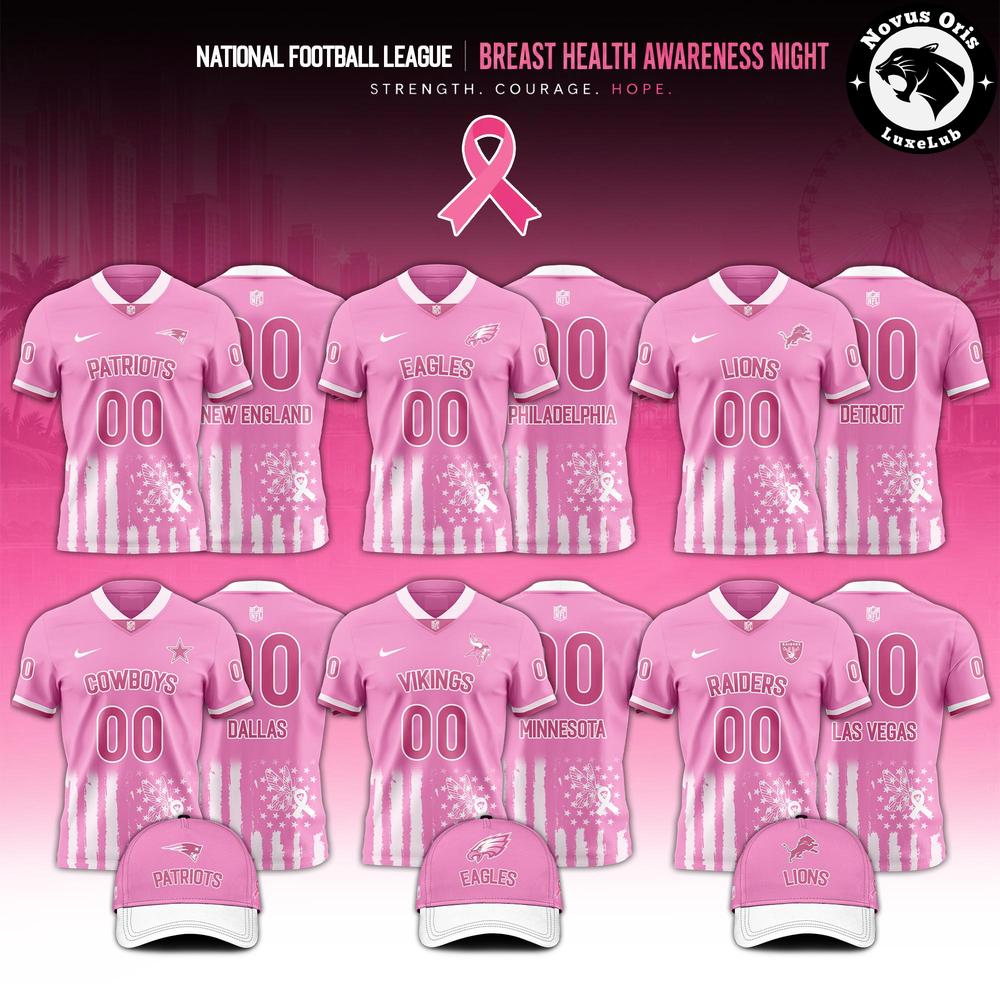 NFL Breast Health Awareness Night 2026 Pink Ribbon Football Jersey - NovusOris Best Merch For Fans