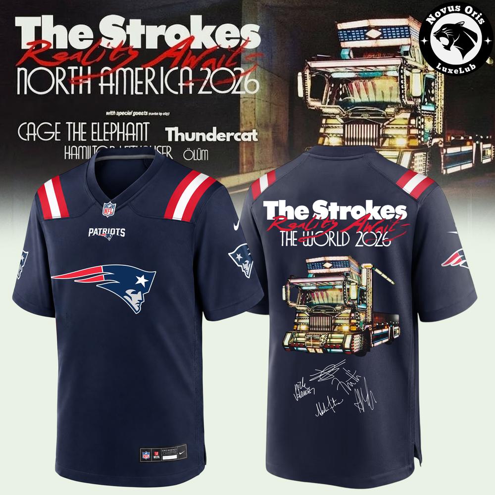 NFL x The Strokes Reality Awaits Tour 2026 Graphic Football Jersey - NovusOris Best Merch For Fans