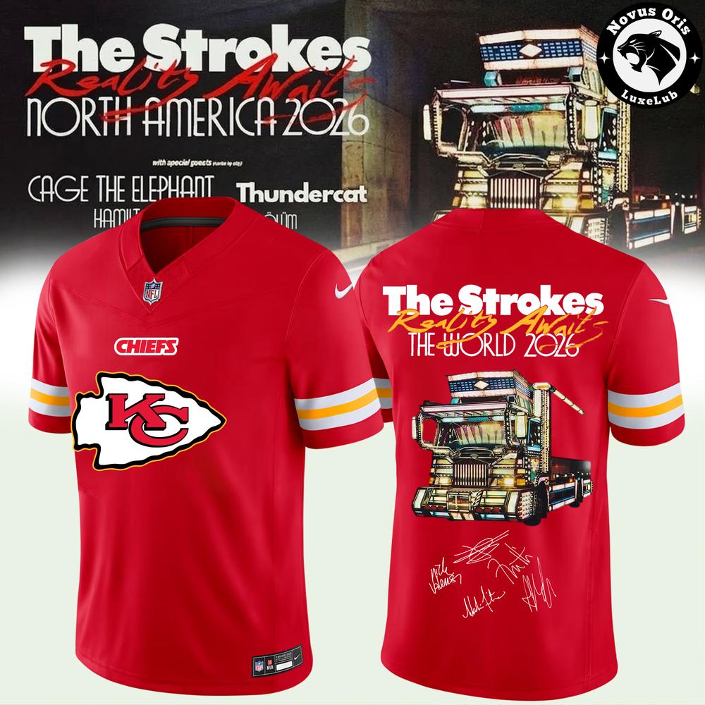 NFL x The Strokes Reality Awaits Tour 2026 Graphic Football Jersey - NovusOris Best Merch For Fans
