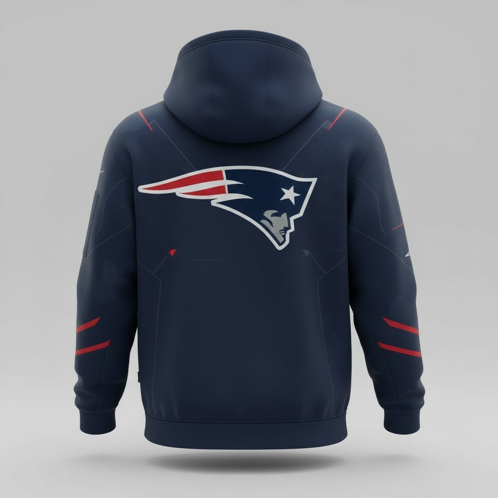 New England Patriots "Dynasty Edition" Tactical 3D Multi-Pocket Half-Zipper Hoodie – 2026 Collection - LeagueLockerGear