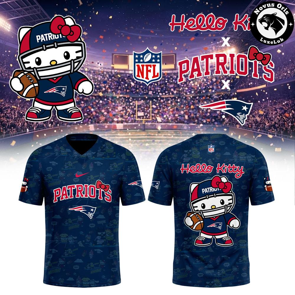 New England Patriots x Hello Kitty 2026 Cute Graphic Football Jersey - NovusOris Best Merch For Fans