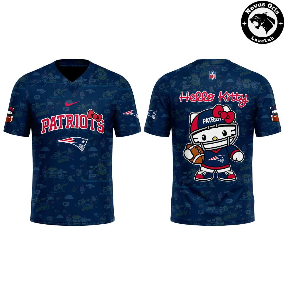 New England Patriots x Hello Kitty 2026 Cute Graphic Football Jersey - NovusOris Best Merch For Fans