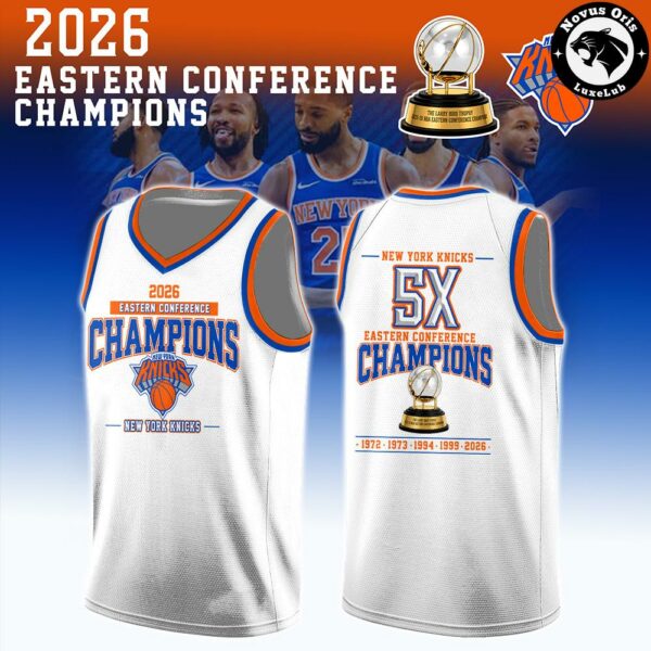 New York Knicks 5X Eastern Conference Champions Basketball Jersey - NovusOris Best Merch For Fans