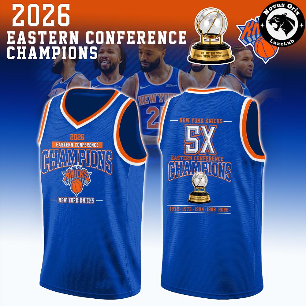 New York Knicks 5X Eastern Conference Champions Basketball Jersey - NovusOris Best Merch For Fans