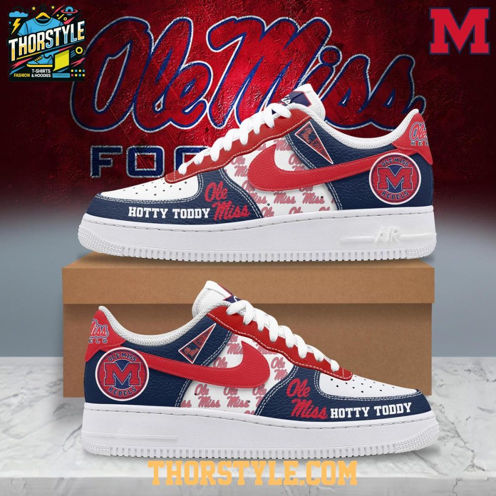 Ole Miss Rebel 2025 Hotty Toddy Personalized Air Force 1 Shoes