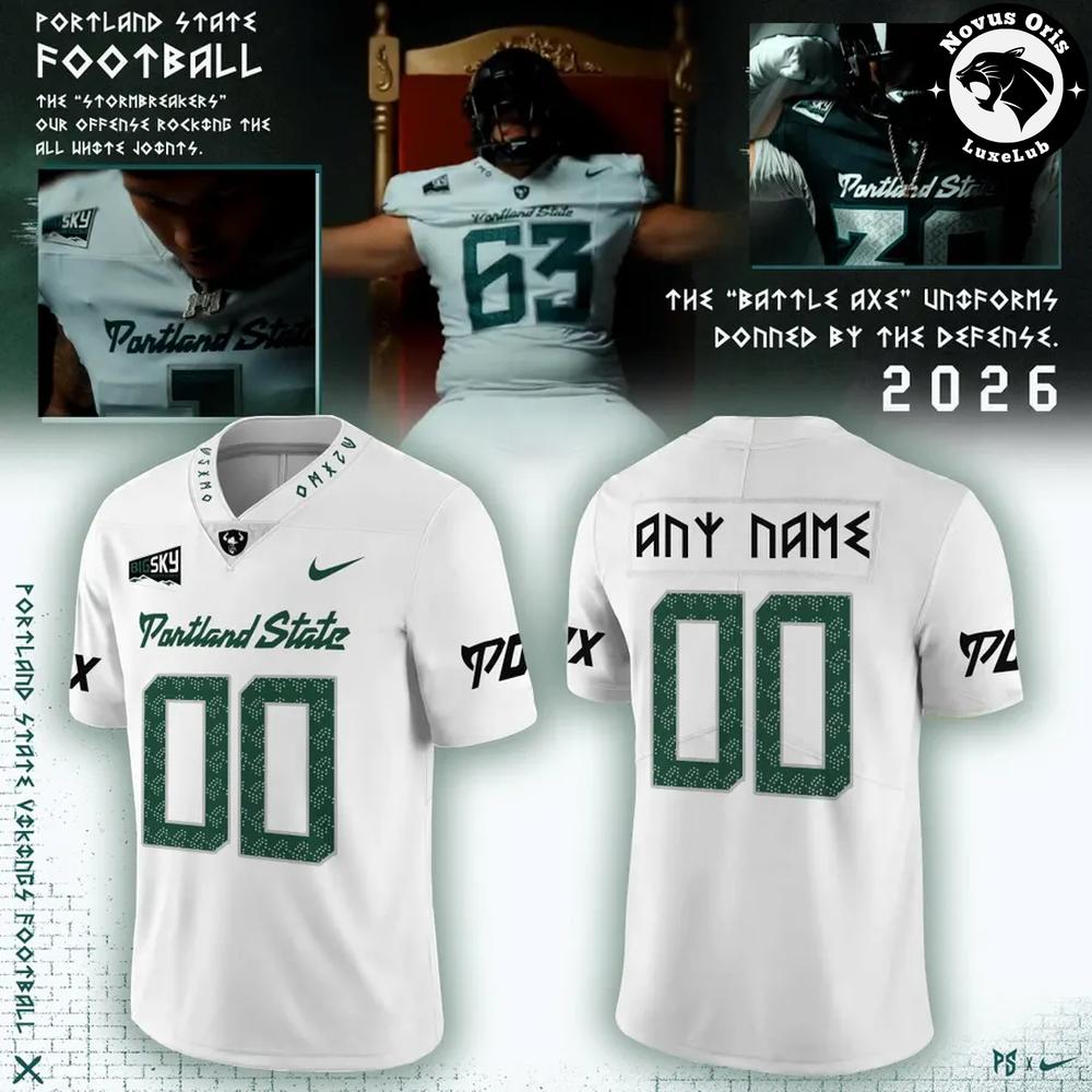 Portland State Vikings NCAA Battle Axe Custom Football Jersey - NovusOris Best Merch For Fans