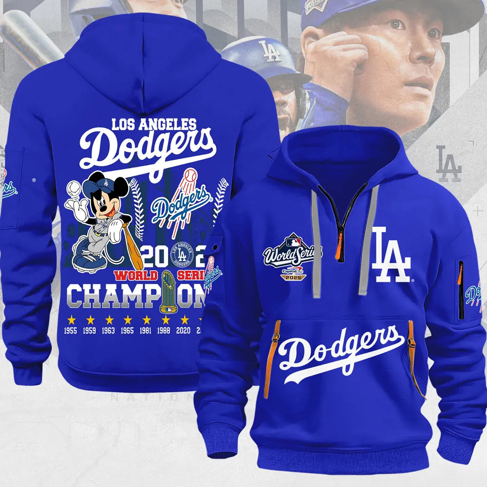 Los Angeles Dodgers 2D Quarter Zip Hoodie - THK117356 | Buy for only at THK BUY