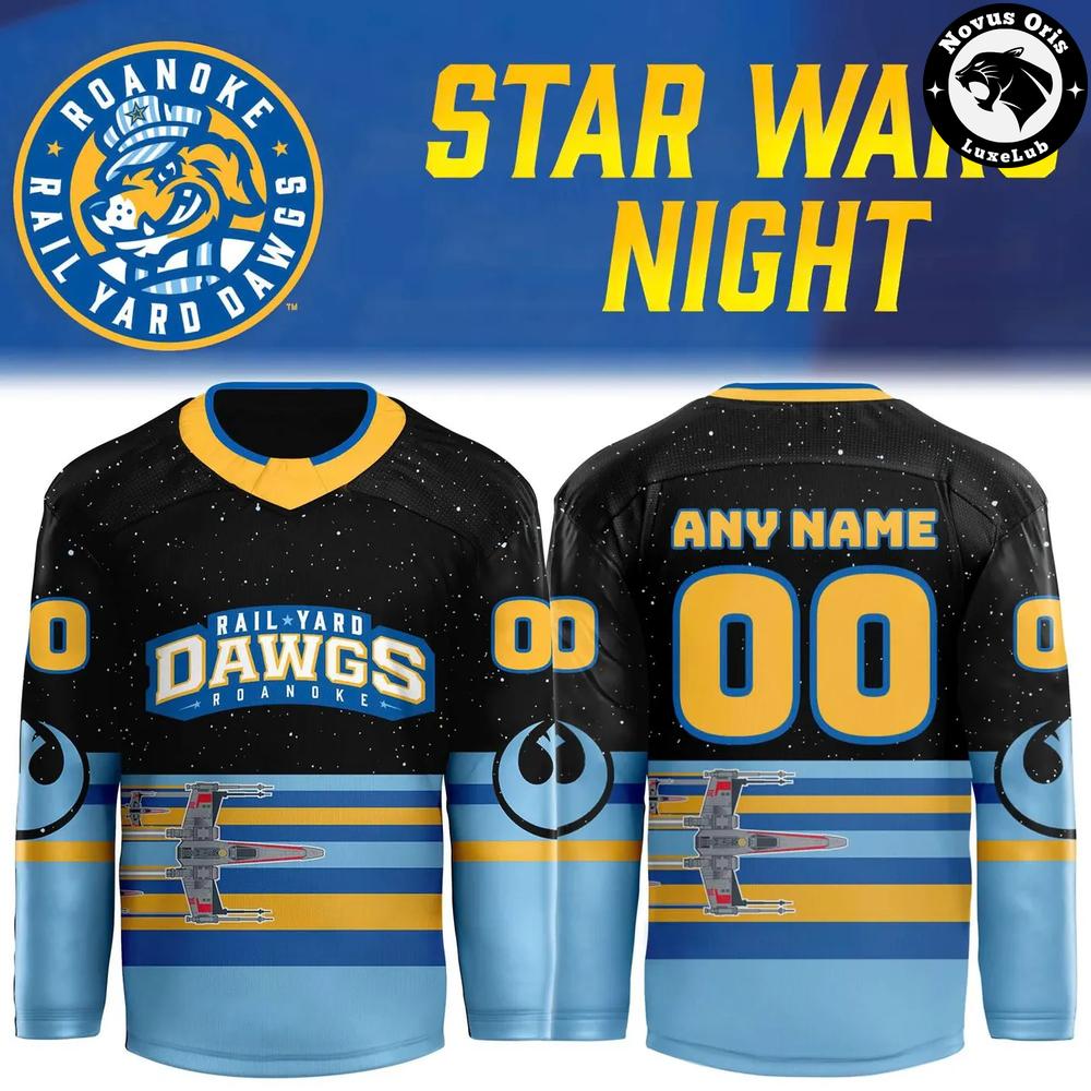 Roanoke Rail Yard Dawgs x Star Wars Night Special Edition Hockey Jersey - NovusOris Best Merch For Fans