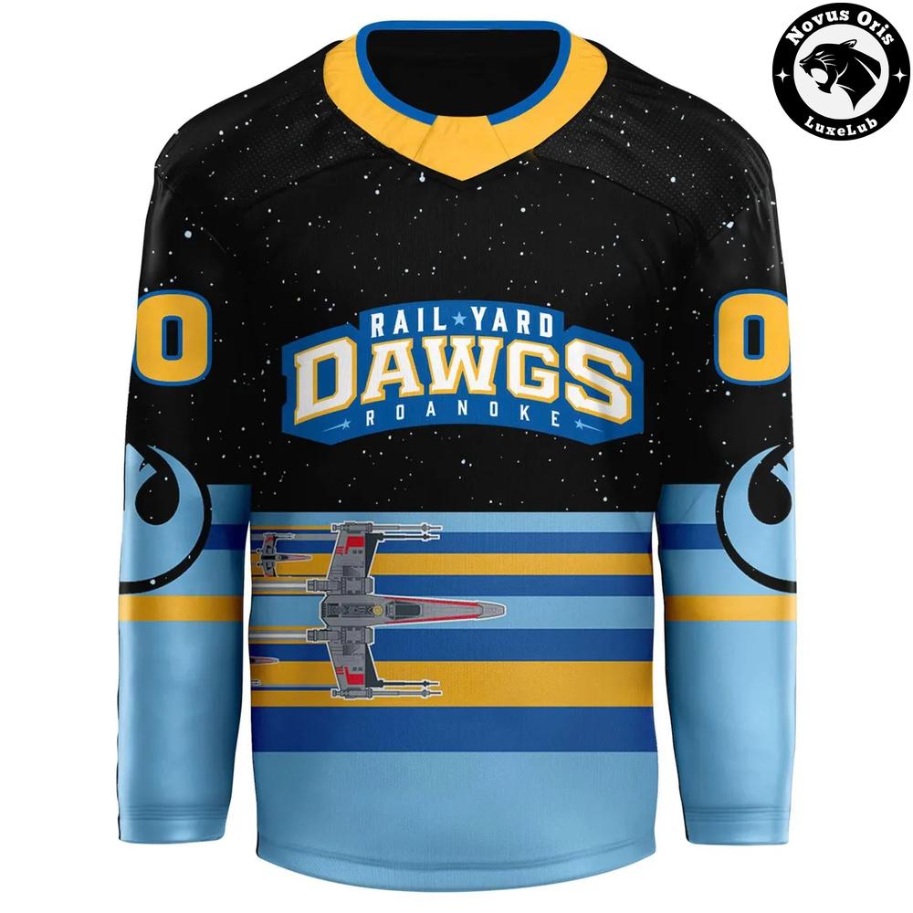 Roanoke Rail Yard Dawgs x Star Wars Night Special Edition Hockey Jersey - NovusOris Best Merch For Fans