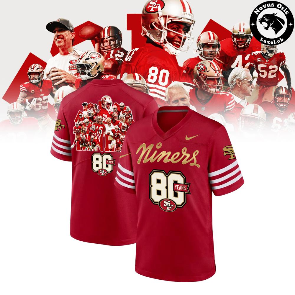San Francisco 49ers 80th Anniversary Limited Edition Football Jersey - NovusOris Best Merch For Fans