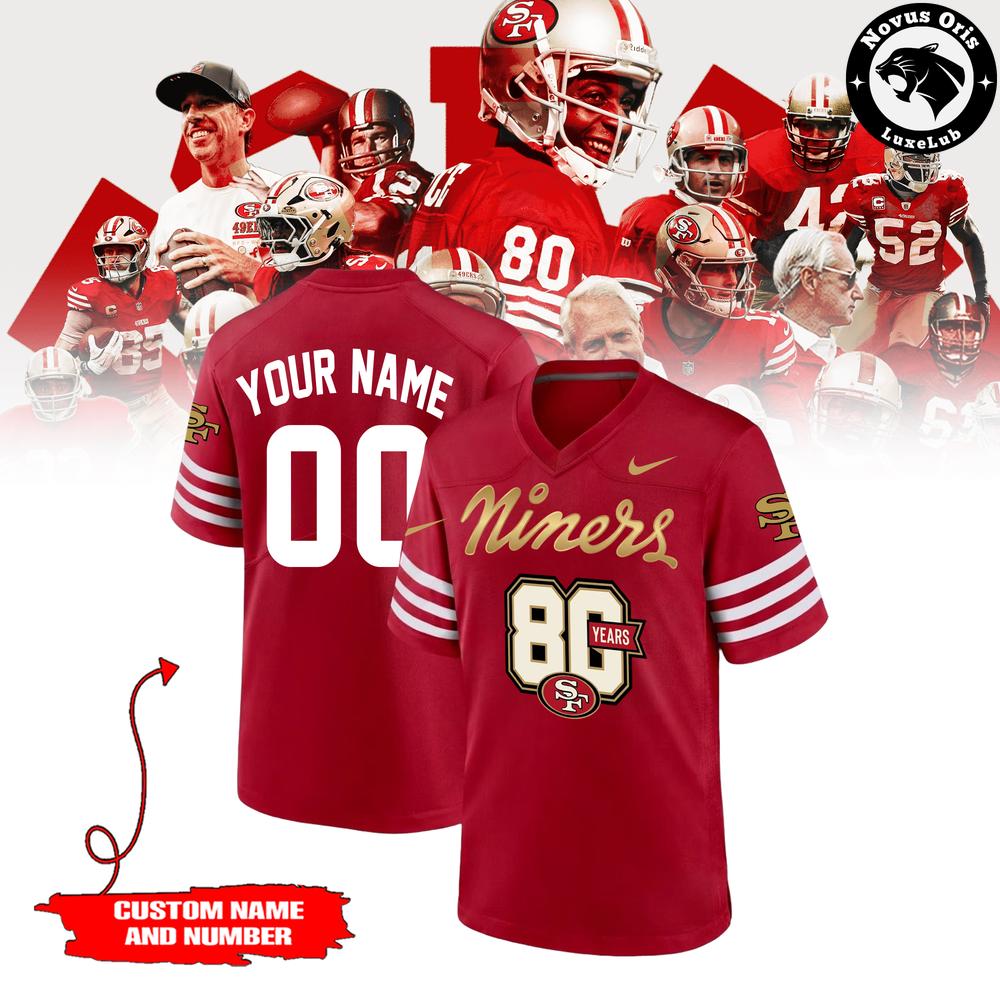San Francisco 49ers 80th Anniversary Limited Edition Football Jersey - NovusOris Best Merch For Fans