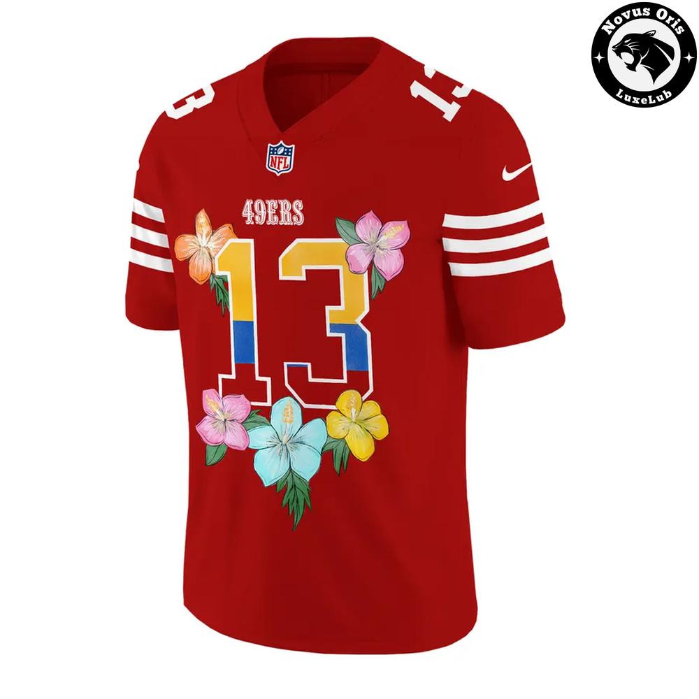 San Francisco 49ers x Karol G Viajando Por El Mundo Floral Jersey - NovusOris Best Merch For Fans