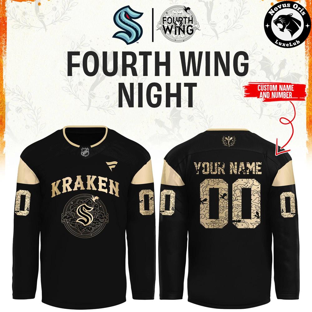 Seattle Kraken x Fourth Wing Night Limited Edition Hockey Jersey - NovusOris Best Merch For Fans