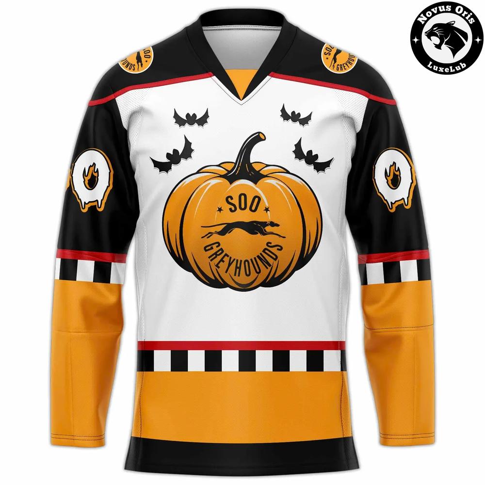 Soo Greyhounds x Halloween Night 2026 Hockey Jersey - NovusOris Best Merch For Fans
