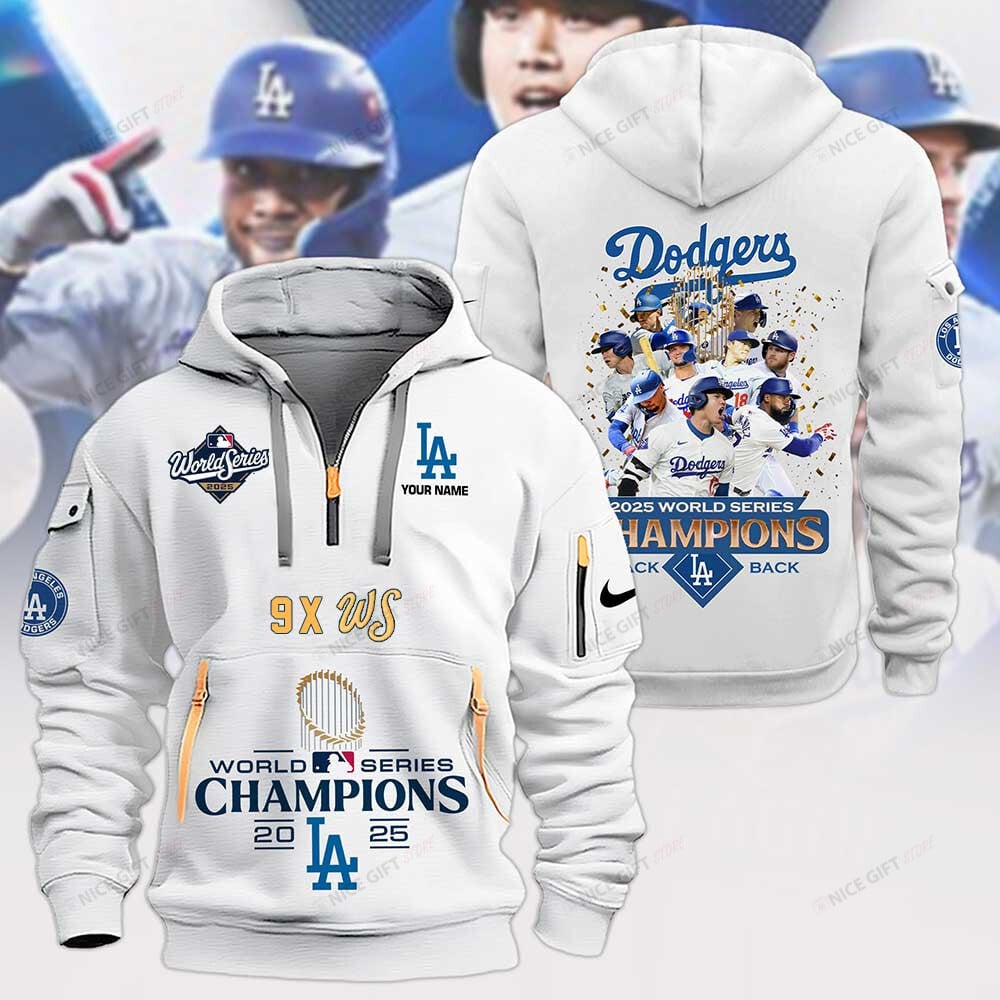 Los Angeles Dodgers 2025 World Series Champions 2D Quarter Zip Hoodie | Buy for only at THK BUY