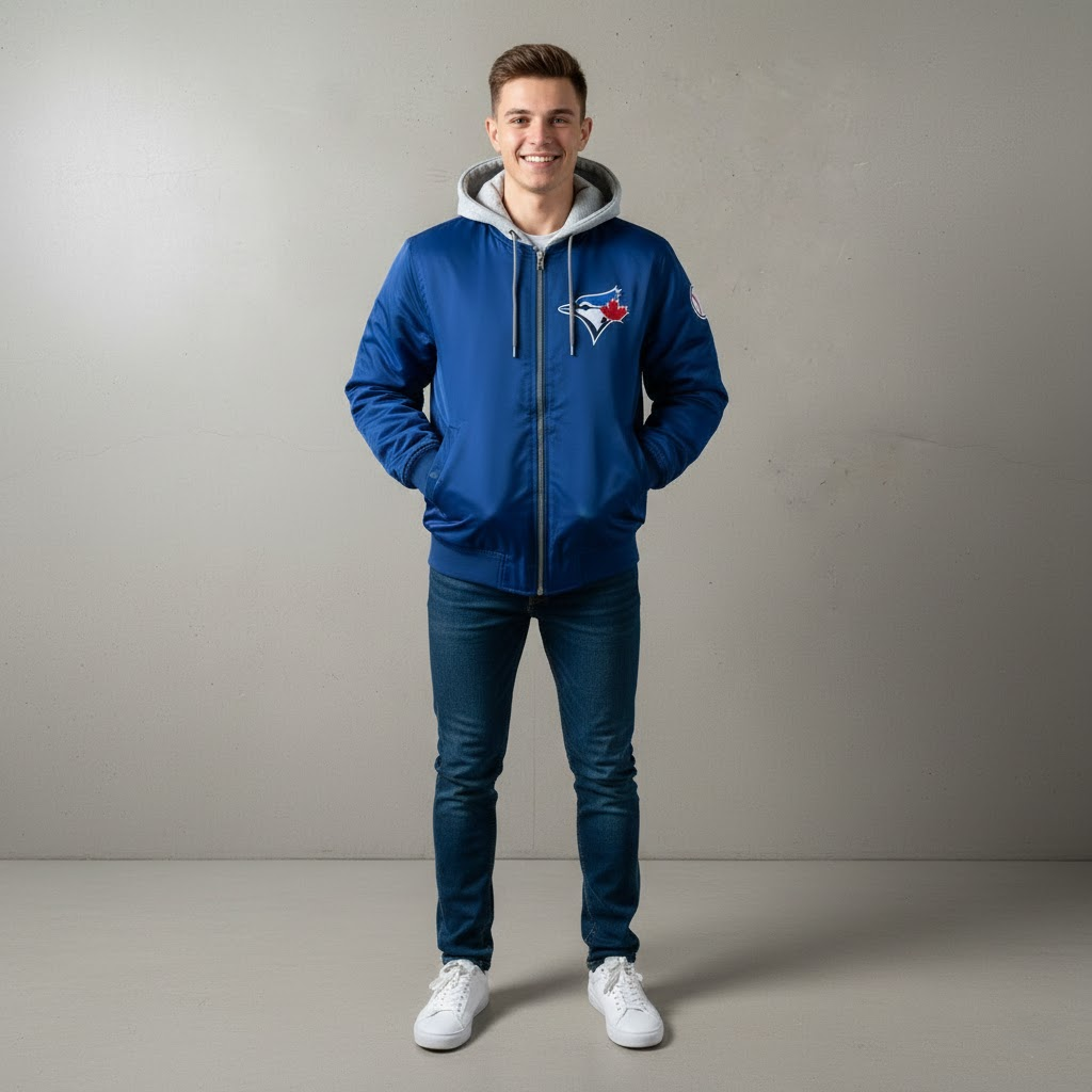 Toronto Blue Jays Bomber Hoodie Jacket - Blue Jays Nation Gift - LeagueLockerGear