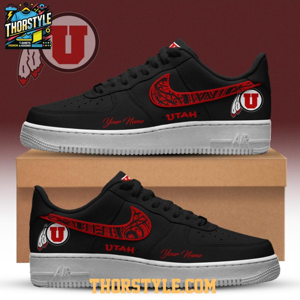 Utah Utes Drum And Feather Heritage Dark Mode 2025 Air Force 1 Shoes