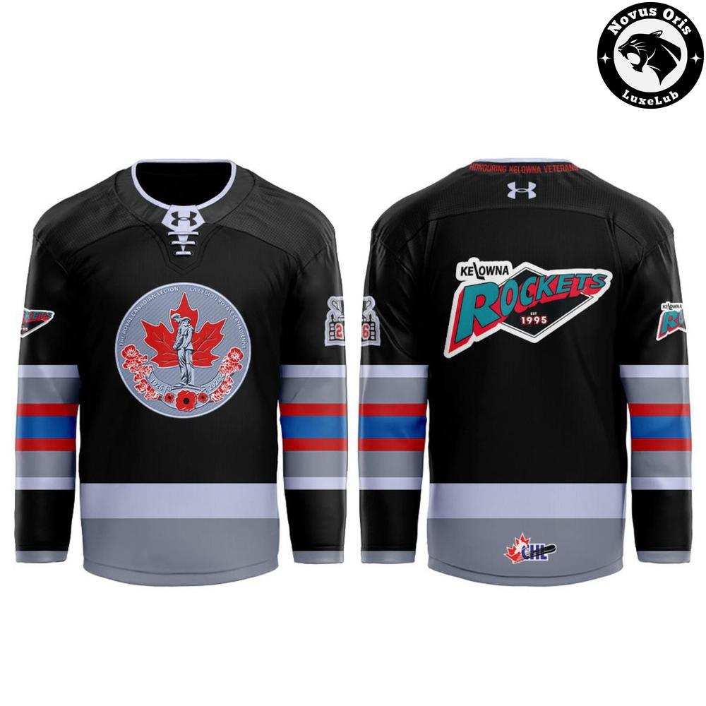 WHL Kelowna Rockets Military Veteran Special Edition Jersey - NovusOris Best Merch For Fans