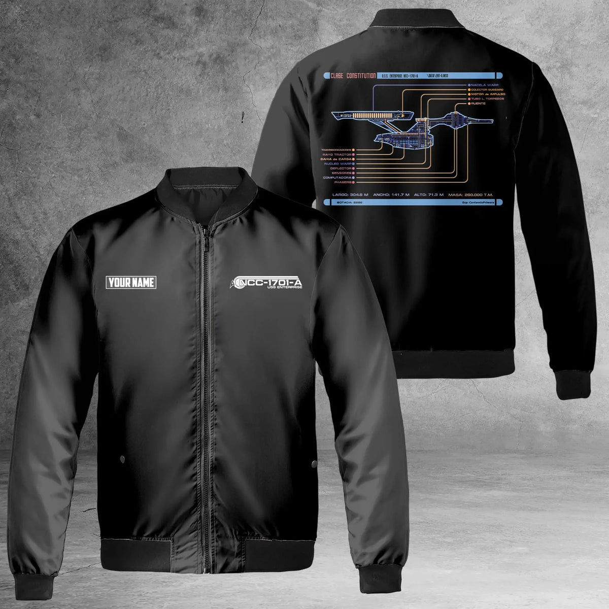 Personalized Star Trek Constitution Class U.S.S. Enterprise NCC-1701-A Bomber Jacket | Buy for only at THK BUY