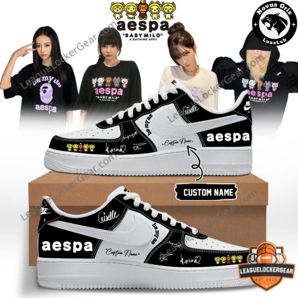 aespa x BAPE BABY MILO Custom Nike Air Force 1 Sneakers - LeagueLockerGear