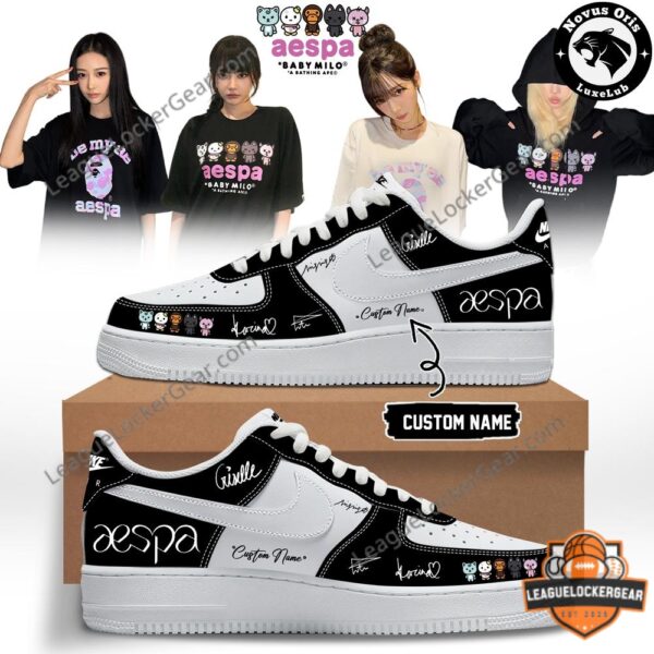 aespa x BAPE BABY MILO Custom Nike Air Force 1 Sneakers - LeagueLockerGear