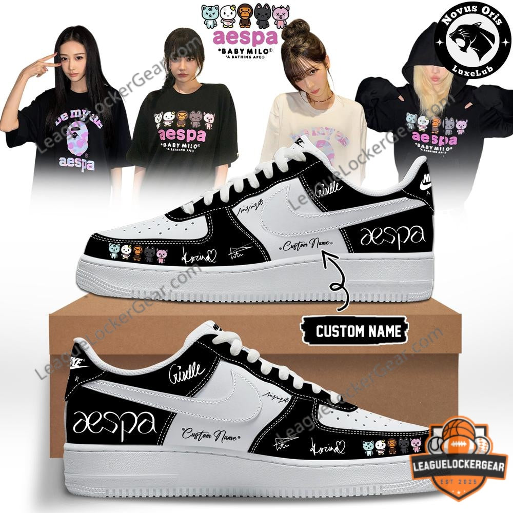 aespa x BAPE BABY MILO Custom Nike Air Force 1 Sneakers - LeagueLockerGear