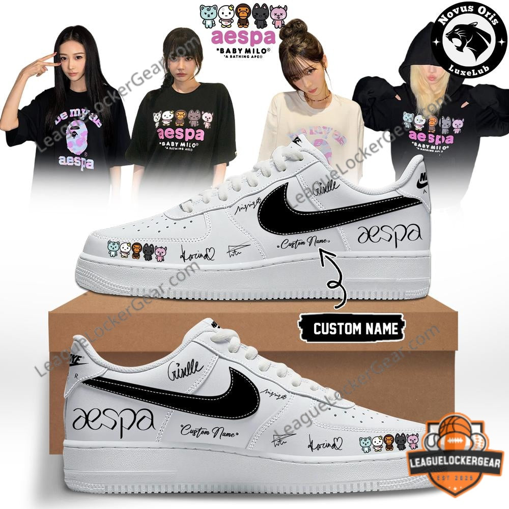 aespa x BAPE BABY MILO Custom Nike Air Force 1 Sneakers - LeagueLockerGear