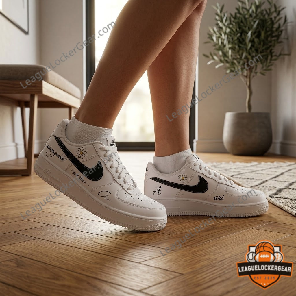 Ariana Grande Signature Daisy Custom Nike Air Force 1 Shoes - LeagueLockerGear