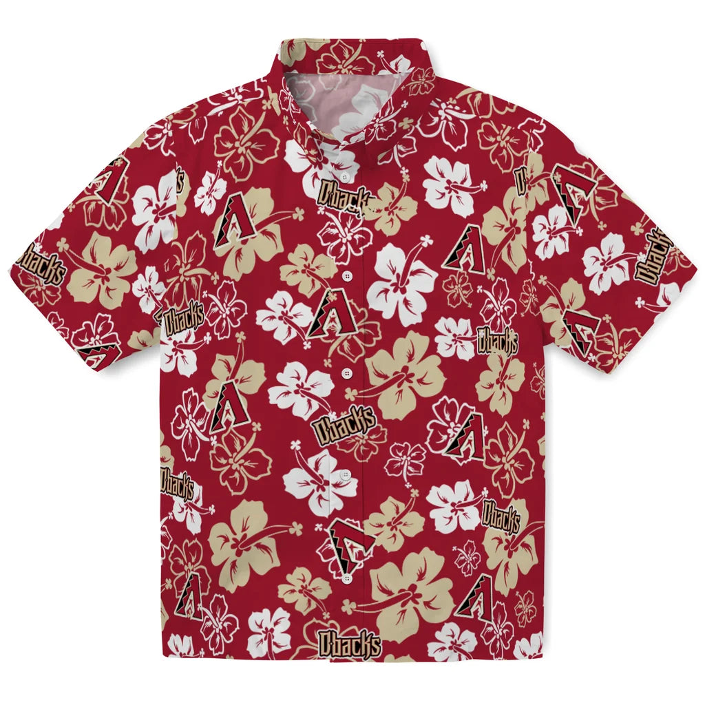 Arizona Diamondbacks Hawaiian Shirt - Hibiscus Flower Design | Hula Hawaiian Shirts