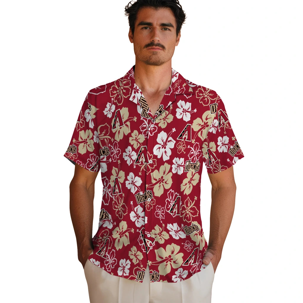 Arizona Diamondbacks Hawaiian Shirt - Hibiscus Flower Design | Hula Hawaiian Shirts