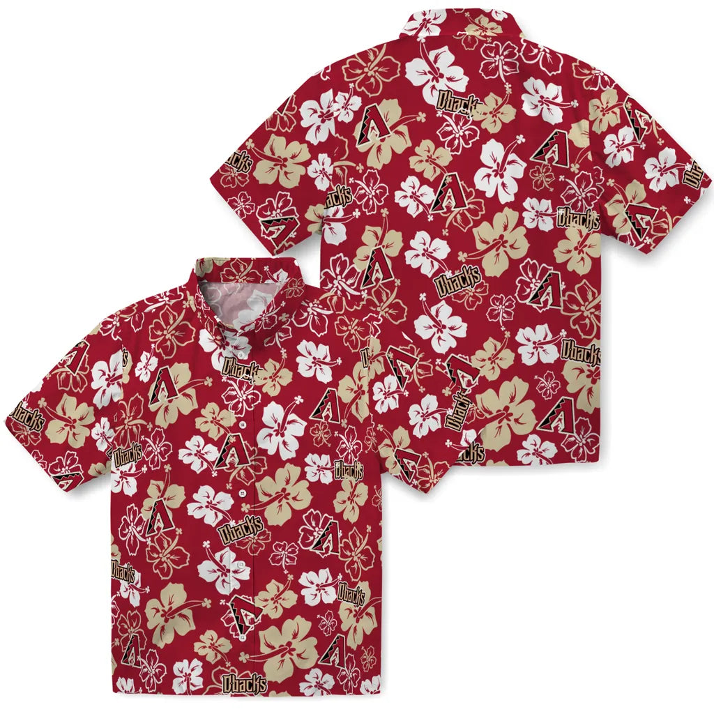 Arizona Diamondbacks Hawaiian Shirt - Hibiscus Flower Design | Hula Hawaiian Shirts